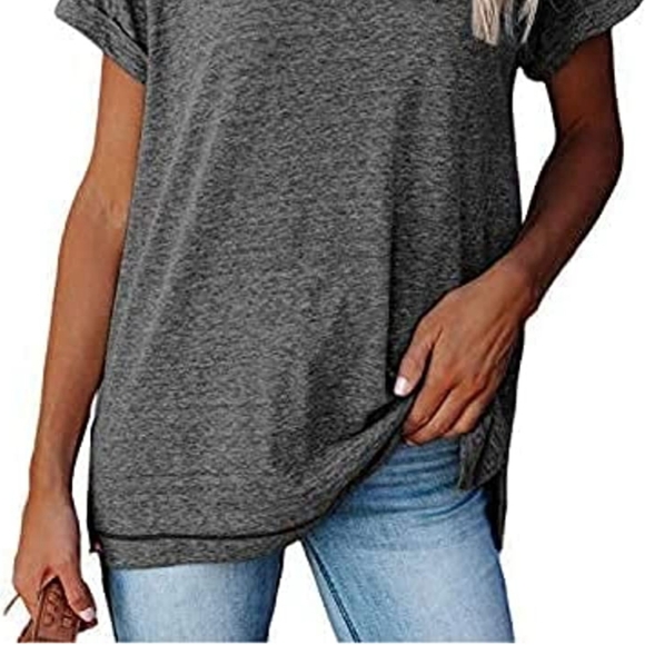 Short Sleeve Raglan Crewneck Tee, Dark Gray NWT - Picture 2 of 2